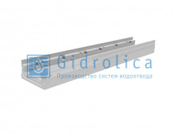 Gidrolica Лоток водоотводный бетонный коробчатый (СО-150мм) с оцинкованной насадкой КП 100.21,3 (15).10(6,5)-BGF-Z