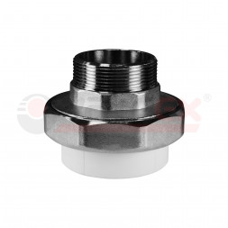 Valfex Муфта комбинированная разъёмная (американка) PP-R белая ф90х3&quot;(НР)