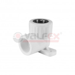 Valfex Уголок с креплением PP-R белый ф20х3/4&quot;(ВР)