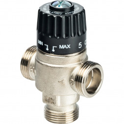 Stout Клапан термостатический смесительный для систем отопления и ГВС 1&quot; НР 30-65°С KV 2,3, централь