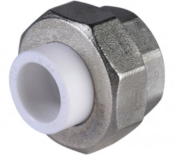 Политэк Муфта разъемная PP-R белая ф20х1/2&quot;(НР)
