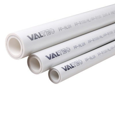 Valtec Труба PP-R армированная алюминием PP-Alux PN25 белая ф90х15,0 отрезок 4м