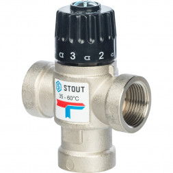 Stout Клапан термостатический смесительный для систем отопления и ГВС 3/4&quot; ВР 20-43°С KV 1,6 м3/ч