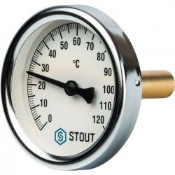 Купить Stout Термометр биметаллический с погружной гильзой ф80 L= 75 в Москве / Манометры и термометры