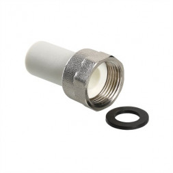 Valtec Штуцер с накидной гайкой PP-R белый ф20х3/4&quot;