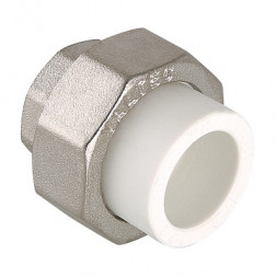 Valtec Соединитель прямой разъемный PP-R белый ф20х1/2&quot;(ВР)