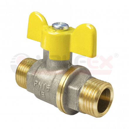 Valfex Кран шаровой никелированный для газа 3/4&quot;(НР/НР) ручка-бабочка
