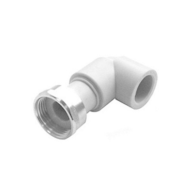 Политэк Угольник с накидной гайкой PP-R белый ф20х1/2&quot;х20