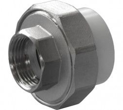 Политэк Муфта разъемная PP-R белая ф32х3/4&quot;(ВР)