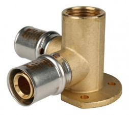 Stout Тройник пресс настенный с креплением ф16х1/2&quot;