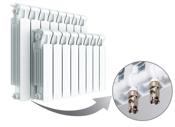 Rifar Радиатор биметаллический секционный Monolit Ventil 350х9 (нижнее левое)